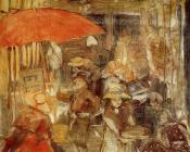 莫里斯 巴西 加斯特 : Picnic with Red Umbrella